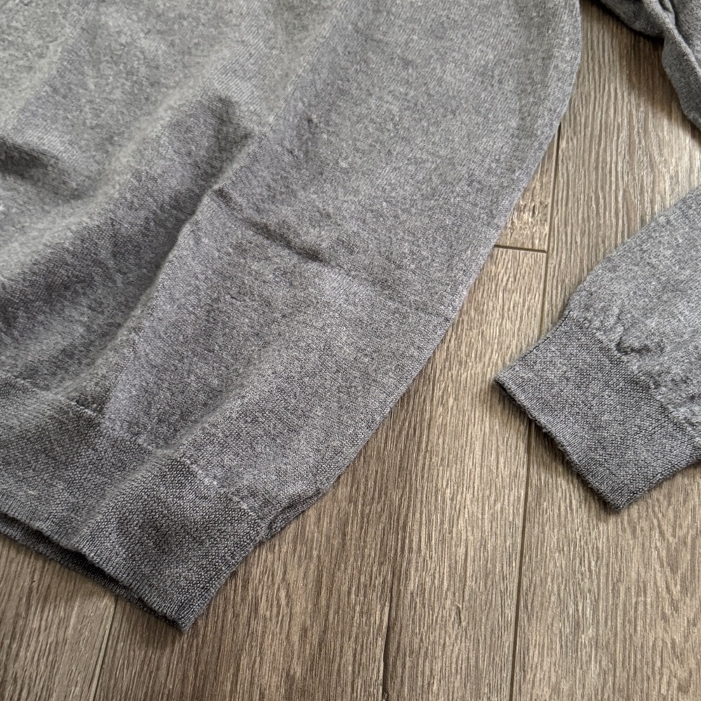 Calvin Klein Men's Extra Fine Merino V-Neck Sweater in Gray - Picture 4 of 6
